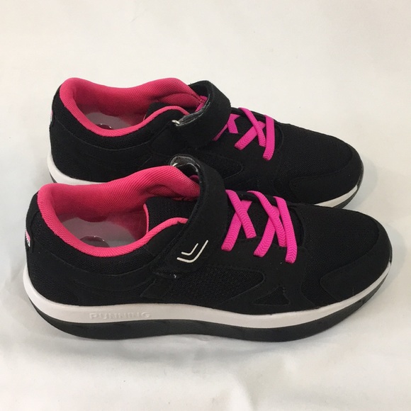 Black athletic running shoe Velcro strap size 7 - Picture 3 of 7